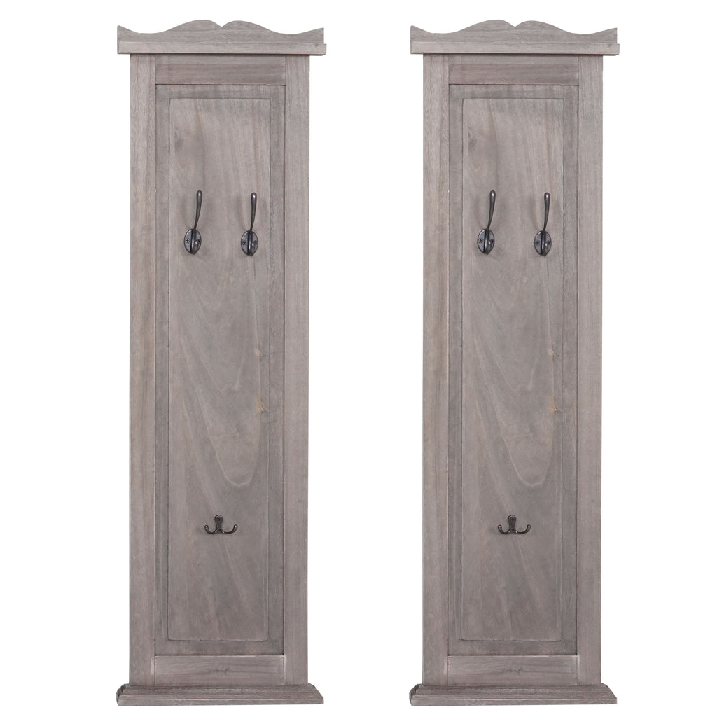 Patère en bois (lot de 2) - porte manteau mural discret avec 4 crochets - patere pour le Patère en bois (lot de 2) - porte manteau mural discret avec 4 crochets - patere pour le