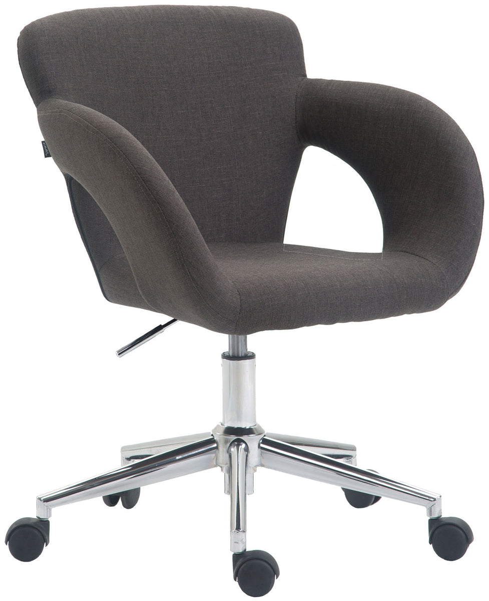 Fauteuil De Bureau Reims Avec Piétement Métal Ajustable - Tissu Gris - Dimensions 56x47x79-89cm - Marque CLP