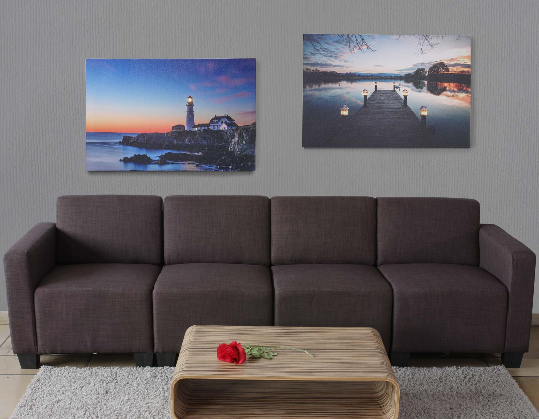 Lot De 2 Tableaux Led Tableau Lumineux Sur Toile Tableau Mural 40x60cm,  Minuteur Pha à Prix Carrefour