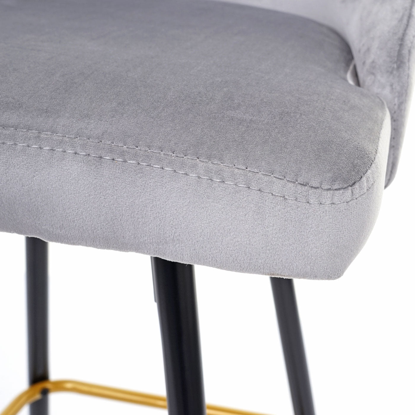 Tabouret de bar HWC-E88, chaise de bar/comptoir, rotatif, avec dossier,  similicuir ~ gris/blanc