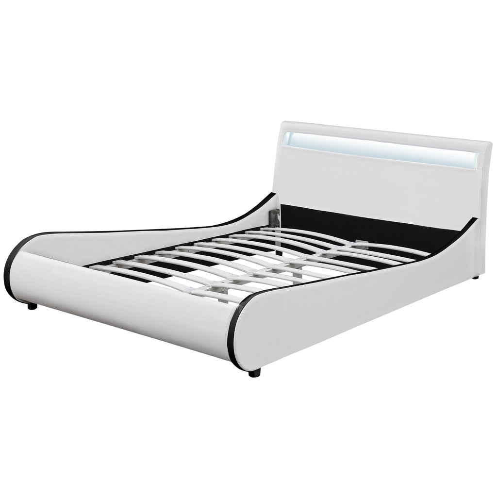 Lit gigogne avec 2 matelas lit d'appoint en bois pin contreplaqué blanc  matelas inclus 205x190,5x66cm 03_0004990