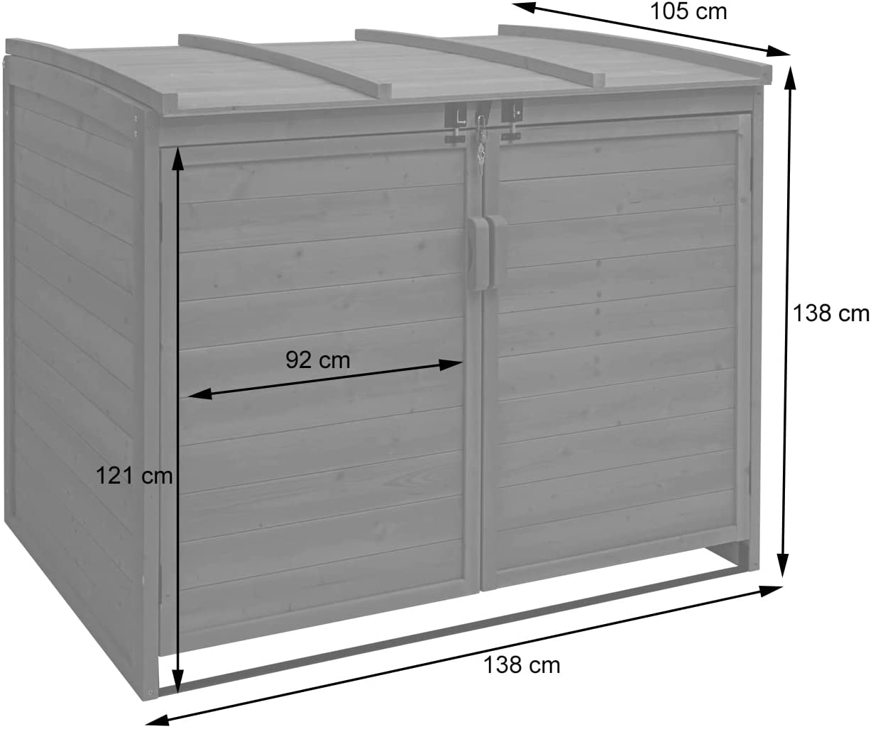 Abri de poubelles extérieur conteneurs à ordures jusqu'à 4 bacs