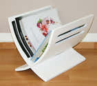 Porte-revues Mural En Métal – Rangement élégant Pour Journaux, Magazines Et Livres – Design Sobre Et Pratique (Blanc) - 1